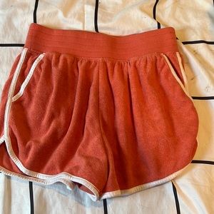 Orange summer towel textured shorts